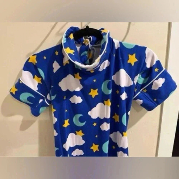 Bark Box Dog pajamas Size Large Blue Moons and Stars - Picture 3 of 6